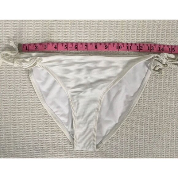 Heat String Bikini Bottom Women Size XL White Ribbed Tie Side New with Tags - Picture 3 of 13